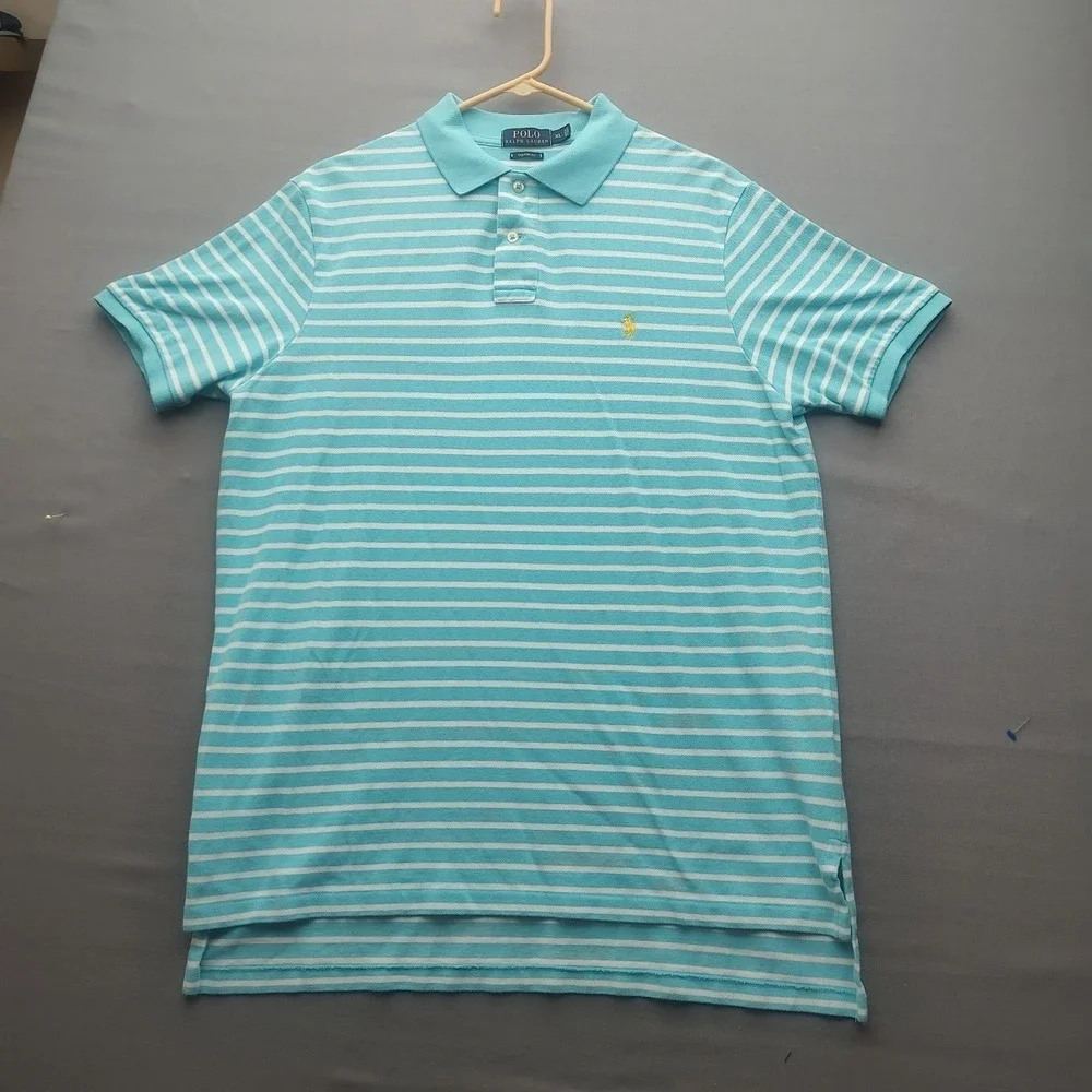 Ralph Lauren Men's‎ Polo Custom Fit XL Blue Striped Pullover